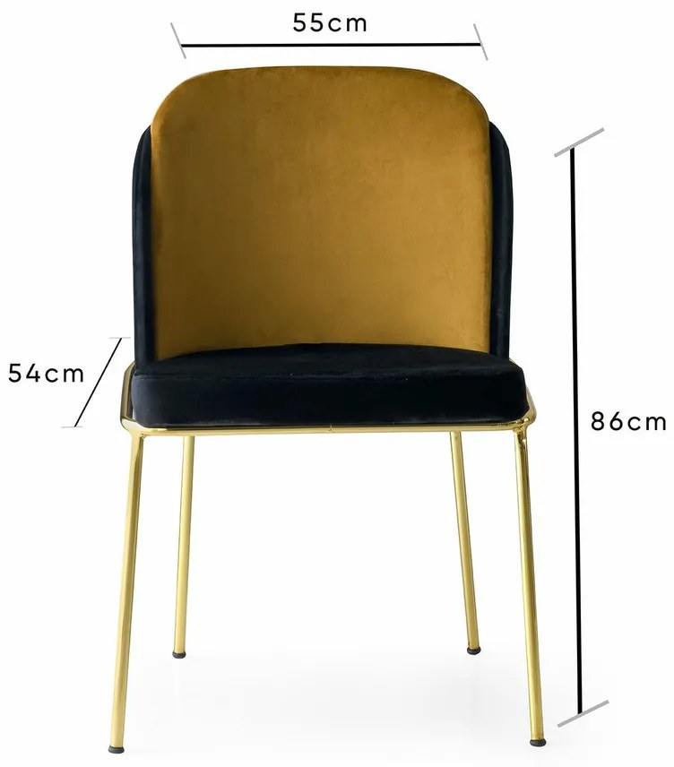 Zestaw krzeseł do jadalni Dore Gold and Gold, 4 szt., 4 szt.