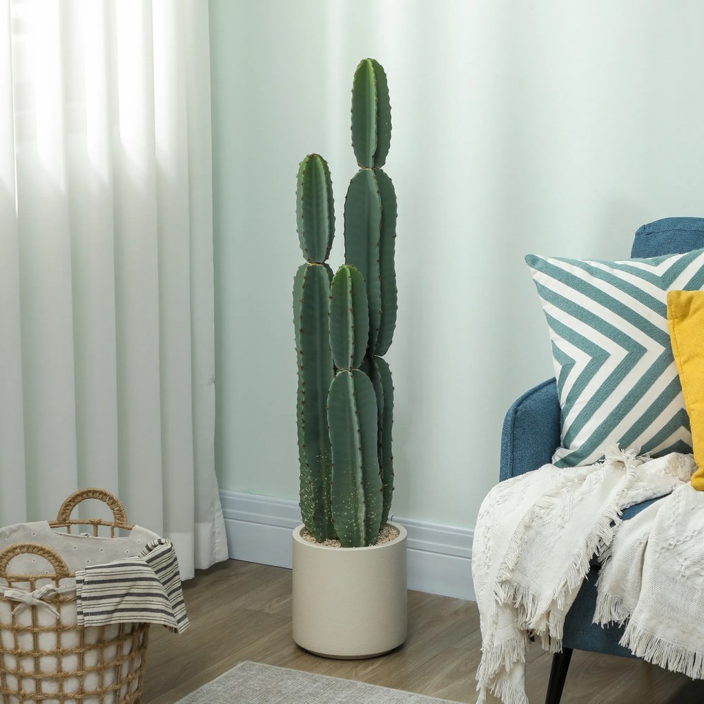 HOMCOM Sztuczna roślina Kaktus duży 111 cm sztuczne rośliny w doniczce do biura i salonu | Aosom PL