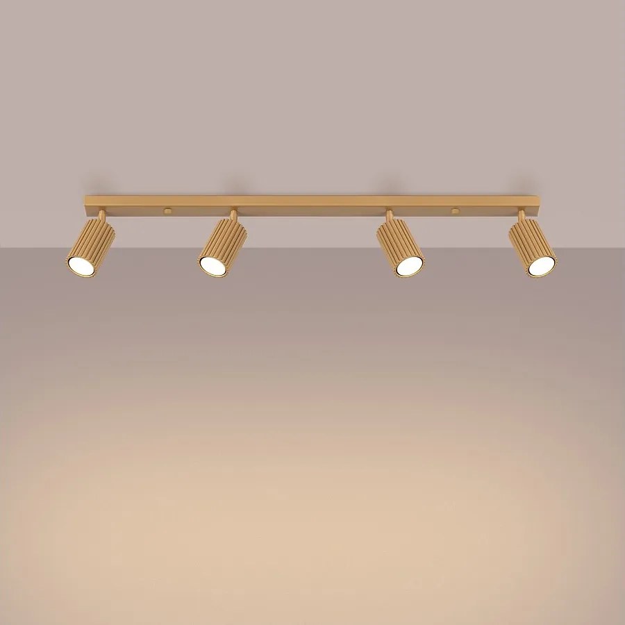 Lampa sufitowa minimalistyczny Gloow, aluminium - 4 źródło światła 3000K - L.81 x H.16.5 cm - złoty