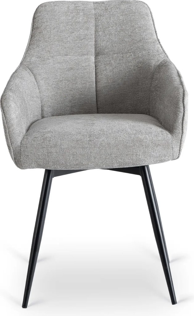 Krzesło Tapicerowane do Salonu PALMA Szare Nowoczesne