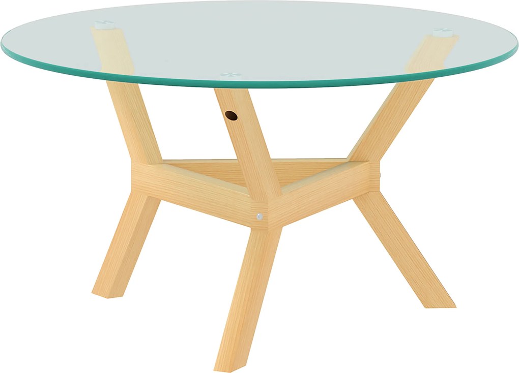 HOMCOM Okrągły stolik pomocniczy z hartowanego szkła z regulowanymi podkładkami pod nogi i stelażem ze stali, do salonu, sypialni