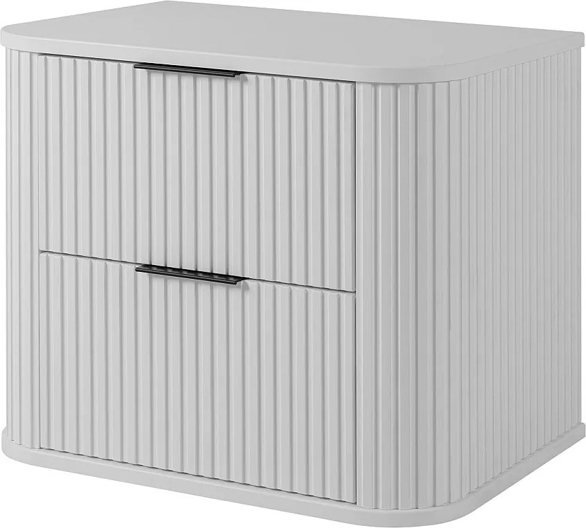 Szafka łazienkowa, matowa biel, czarny uchwyt, 41,5 x 60 x 51,7 cm