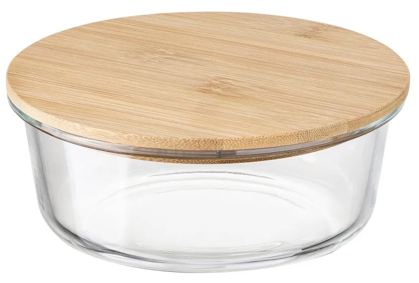 Florina Pojemnik szklany z bambusową pokrywką Clavato, 390 ml, S