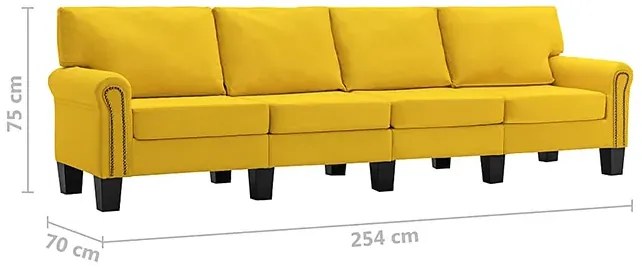 Czteroosobowa żółta sofa - Alaia 4X