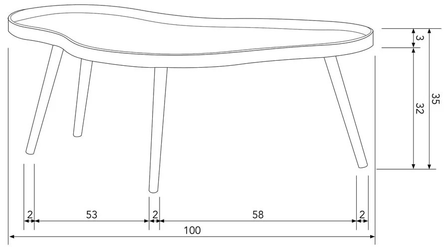 Stolik 58x100 cm Mae – WOOOD