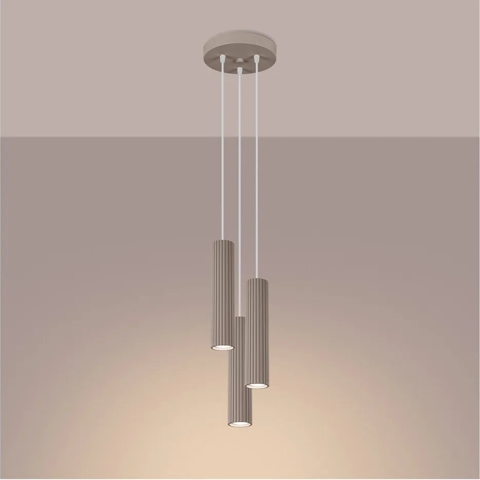 Szarobrązowa metalowa lampa wisząca ø 19,5 cm Gleam – Sollux