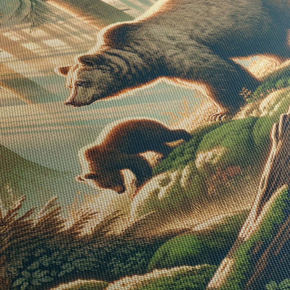 Obraz - Niedźwiedzie w lesie (125x70 cm)