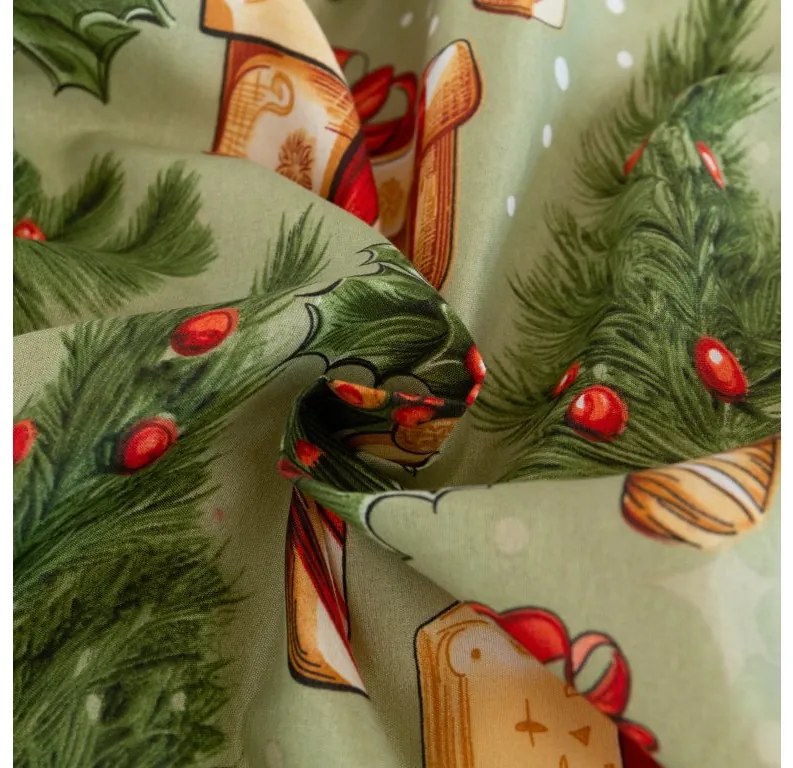 PrzytulneMieszkanie.pl PrzytulneMieszkanie.pl Pościel z mikrofibry CHRISTMAS PRESENTS zielone Rozmiar pościeli: 2 szt 70 x 90 cm | 200 x 220 cm
