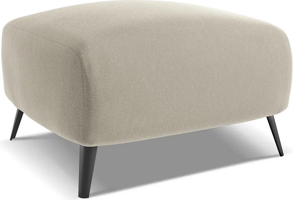 Pufa - z tkaniny welwetowej - perłowy - MALIE