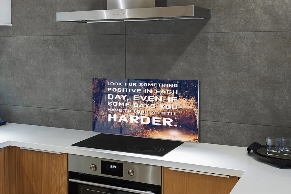 Szkło Ozdobne do Kuchni Napis w Jaskini