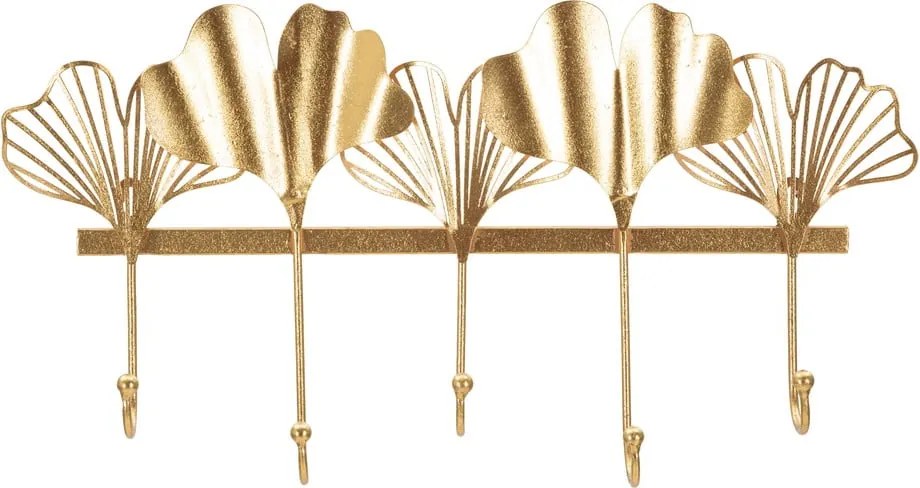 Metalowy wieszak ścienny w kolorze złotym Leaves – Mauro Ferretti