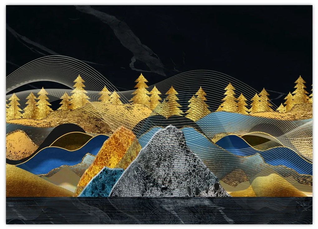 Obraz - Złote Góry (70x50 cm)