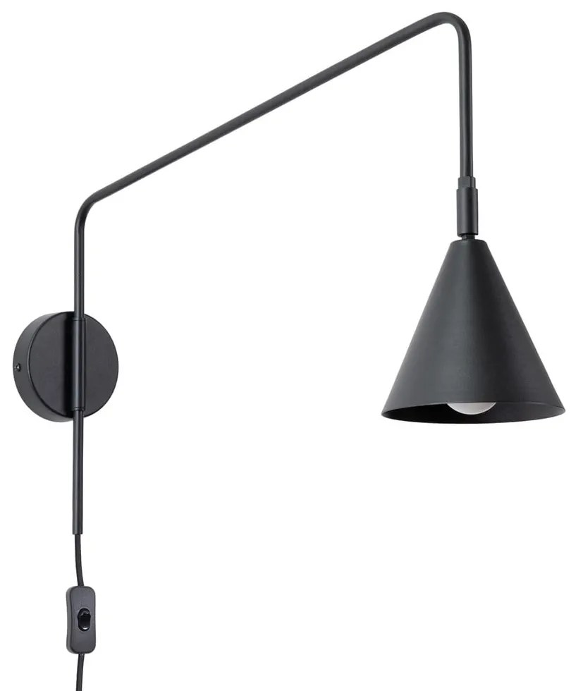 Czarny kinkiet do kontaktu Zylo – Sollux