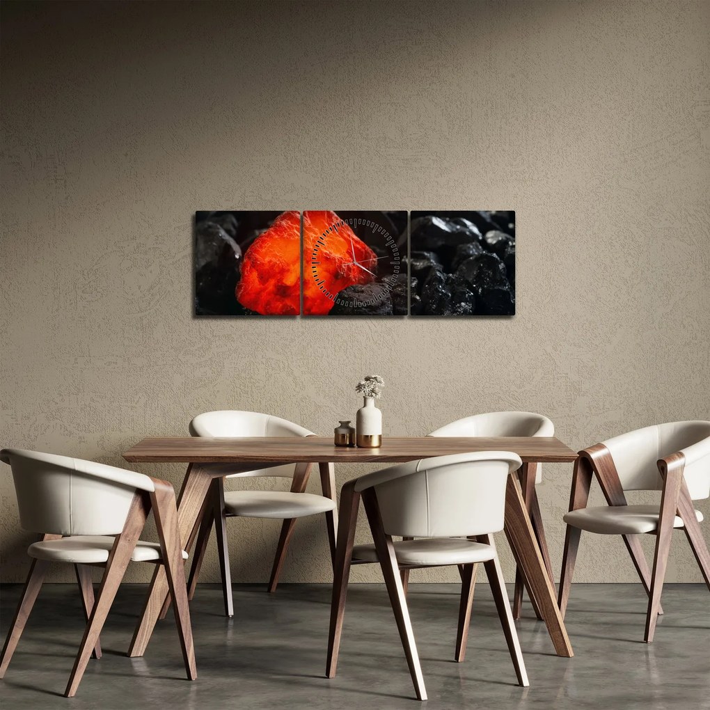 Obraz - świecący minerał (z zegarem) (90x30 cm)