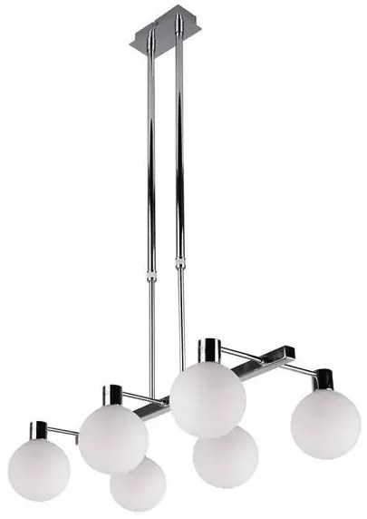 Nowoczesna lampa wisząca chrom z sześcioma kloszami - V112-Marvis