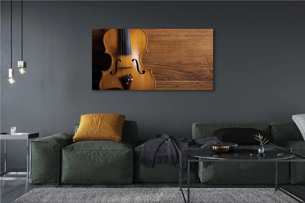 Fotoobraz na płótnie Skrzypce Na Rustykalnym Tle