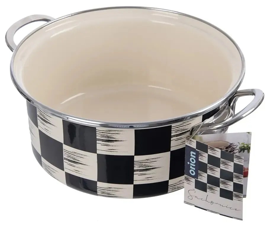 Orion Emaliowany rondel Szachownica Lem, 3 l,średnica 22 cm