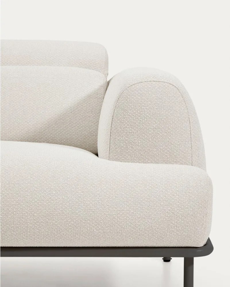 Beżowa częściowo rozkładana sofa z tkaniny szenilowej 214 cm Aurum – Kave Home