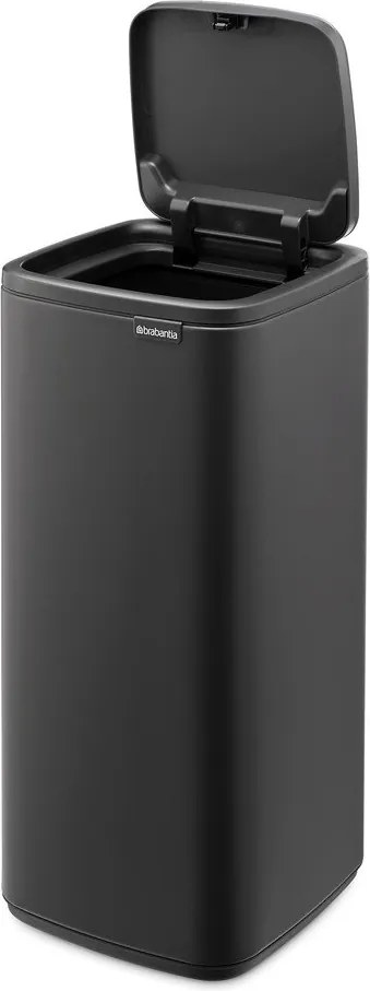 Ciemnoszary stalowy kosz na śmieci otwierany na dotyk 30 l Bo Touch – Brabantia