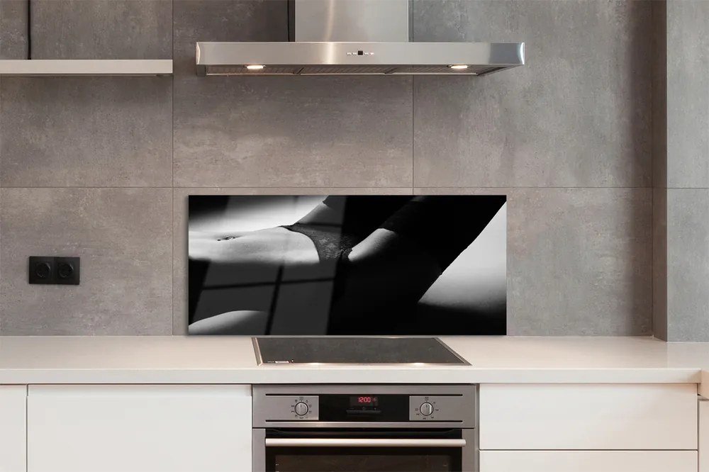 Panel szklany do Kuchni Subtelny Akt: Brzuch Kobiety