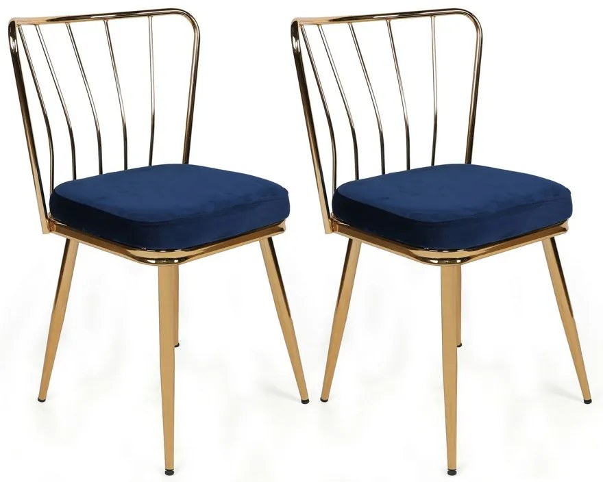 Zestaw krzeseł do jadalni Yildiz Dark Blue, 4 szt.