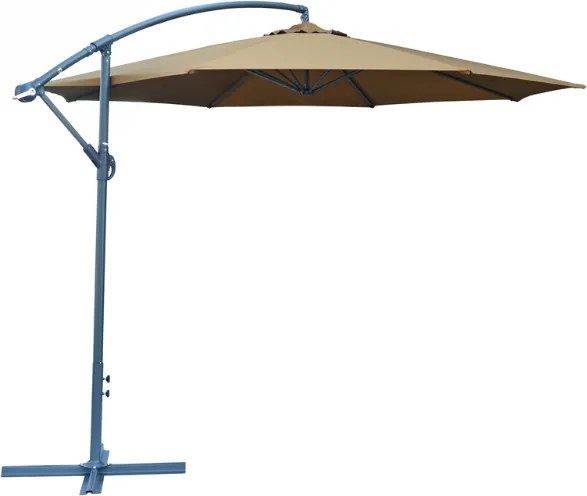 Parasol metal ø 350 cm - brązowy