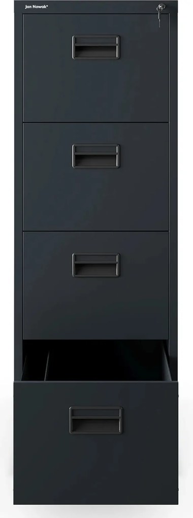 Metalowa szafka kartotekowa 46x62x132 cm Sara V4, antracyt