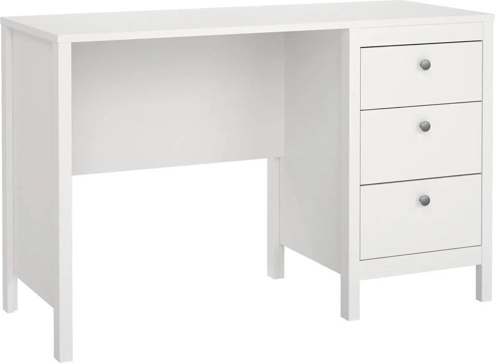 Biurko komputerowe Madrid 3 szuflady biały mat