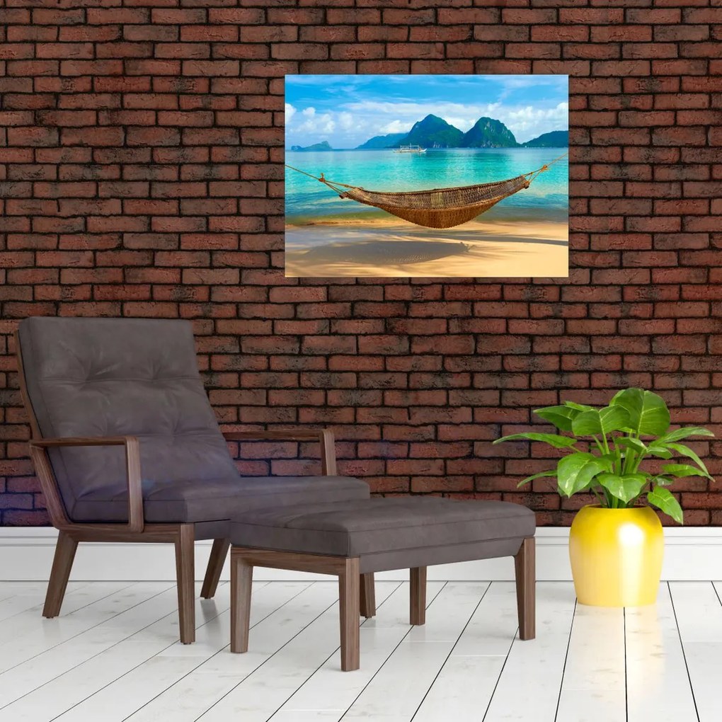 Obraz - Hamak na plaży 3 (70x50 cm)