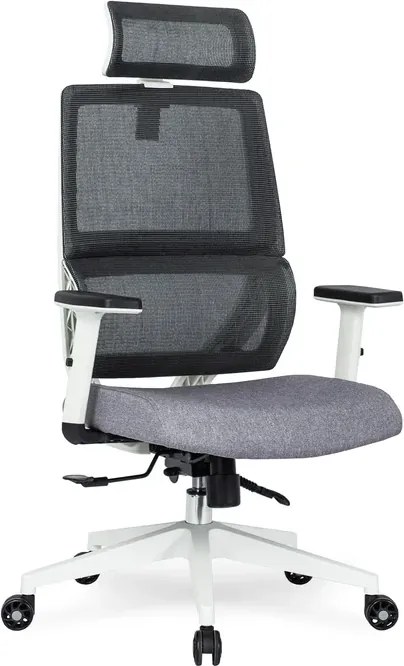 Fotel Biurowy Ergonomiczny Obrotowy NICKI Szary Nowoczesny