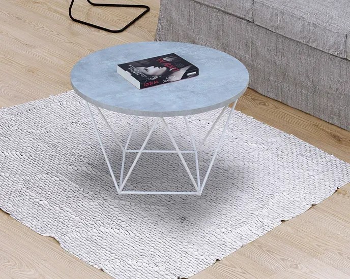 Nowoczesny stolik kawowy z metalowym stelażem beton N6-W87