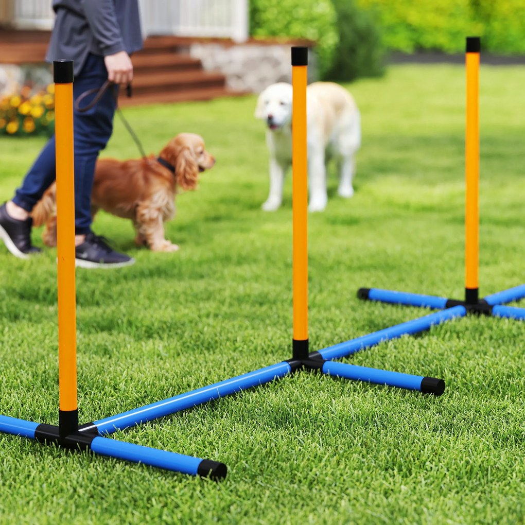 PawHut Zestaw Agility dla Psów 7-częściowy do Treningu i Zabawy z Przeszkodami