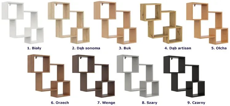 Skandynawska wisząca półka w kolorze wenge - Minis