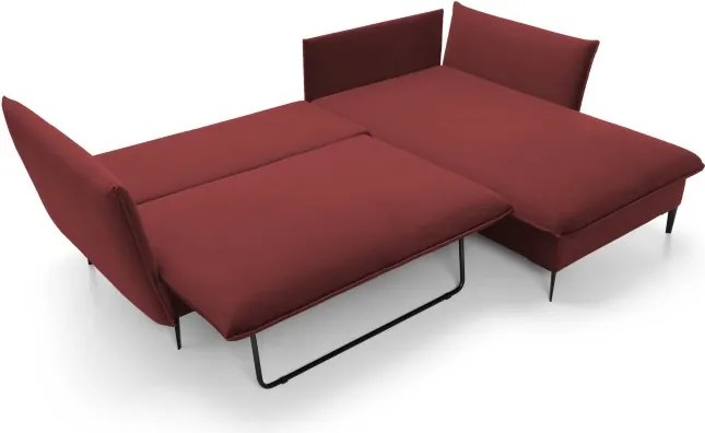 Narożnik GLOSS Prawostronny z funkcją spania, zestaw z poduszkami wolnostojący tkanina RIVIERA 69 Fioletowy WERSAL