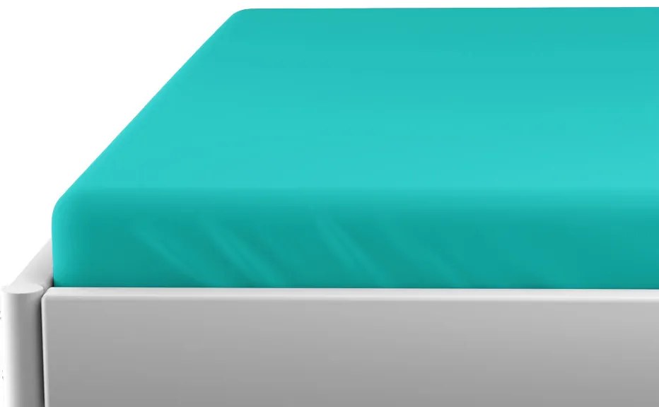 PrzytulneMieszkanie.pl Jersey prześcieradło do dziecięcego łóżeczka EXCLUSIVE 70x140 cm turkusowe