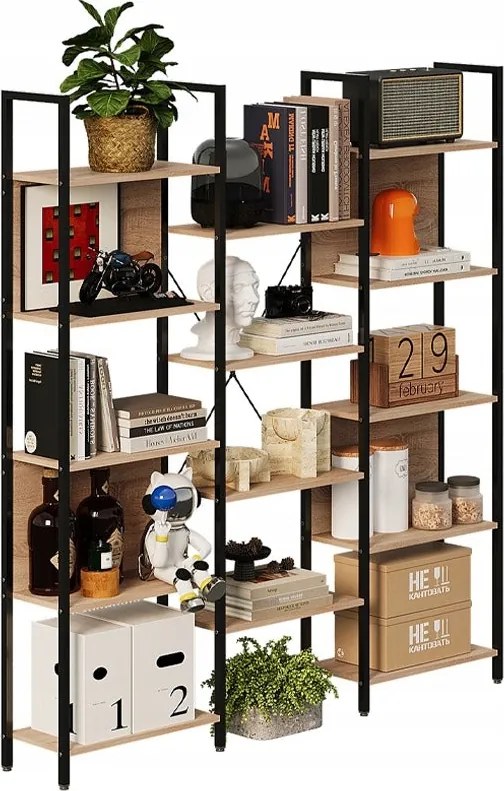 Regał industrialny stojący loft – jasny brąz – 166 cm&nbsp;