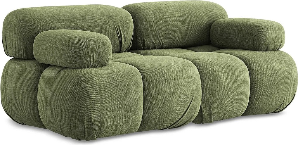 Modułowa sofa 2-osobowa - z tkaniny szenilowej - zielony - LOKUA