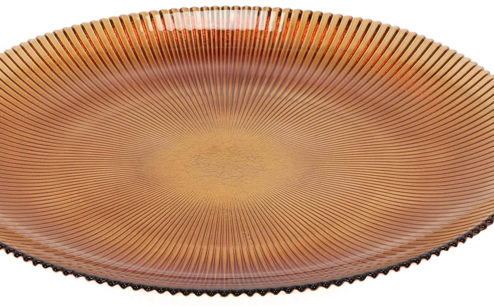 Prążkowany talerz płaski AMBER, Ø 28 cm