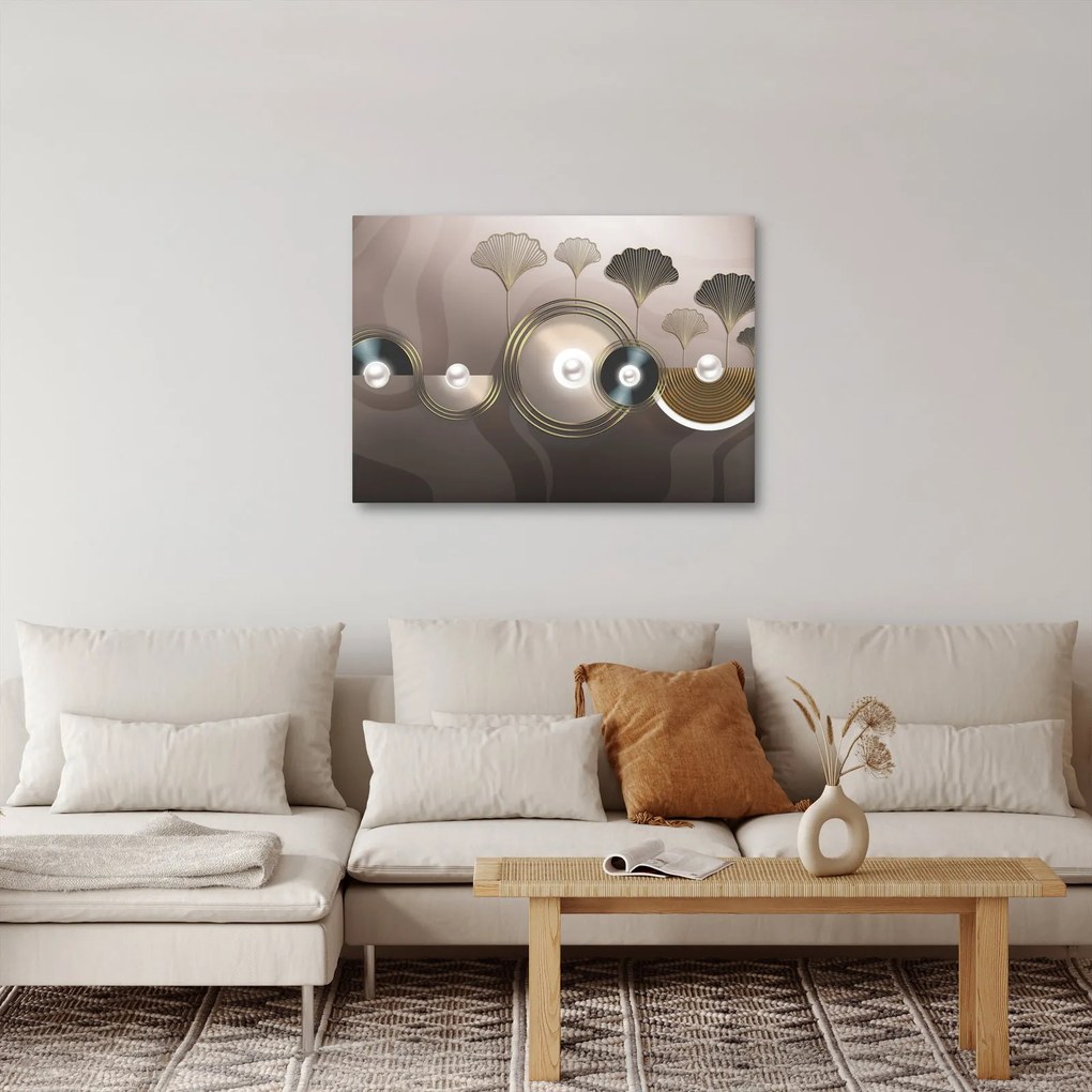Obraz - Złotobrązowa abstrakcja (70x50 cm)