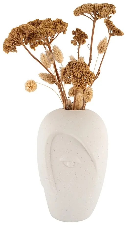 Kremowy ceramiczny wazon (wysokość 19,5 cm) Face – House Nordic