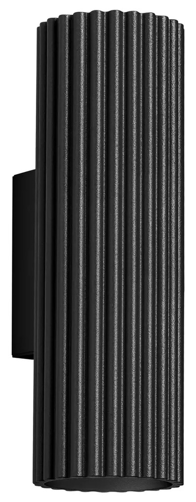 Kinkiet KARBON 20 czarny ryflowany SOLLUX  LIGHTING