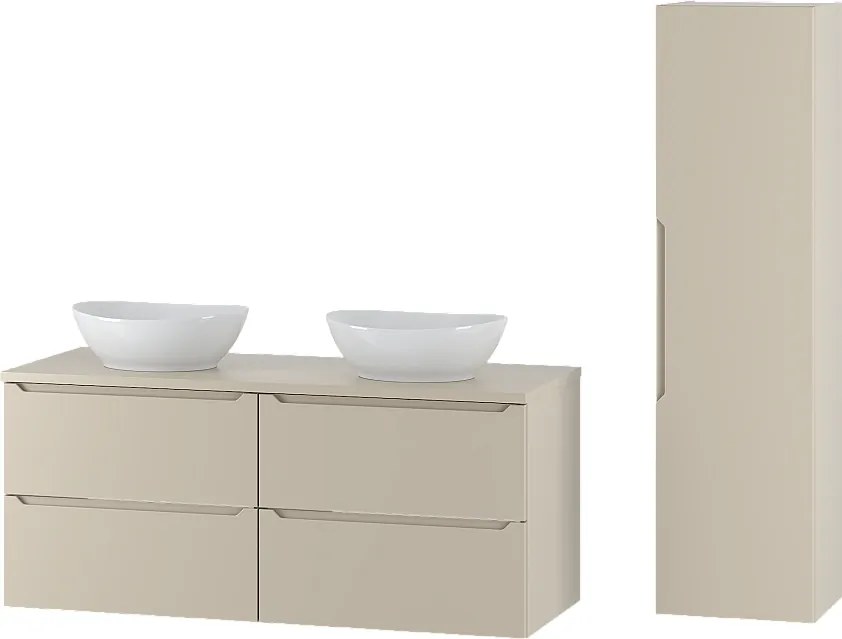 Kaszmirowy Zestaw do Łazienki 120cm Szafka Blat Umywalka Słupek Słupek Etna