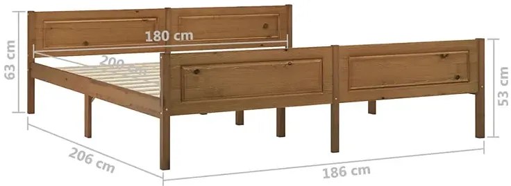 Podwójne sosnowe łóżko miodowy brąz 180x200 W6-N97