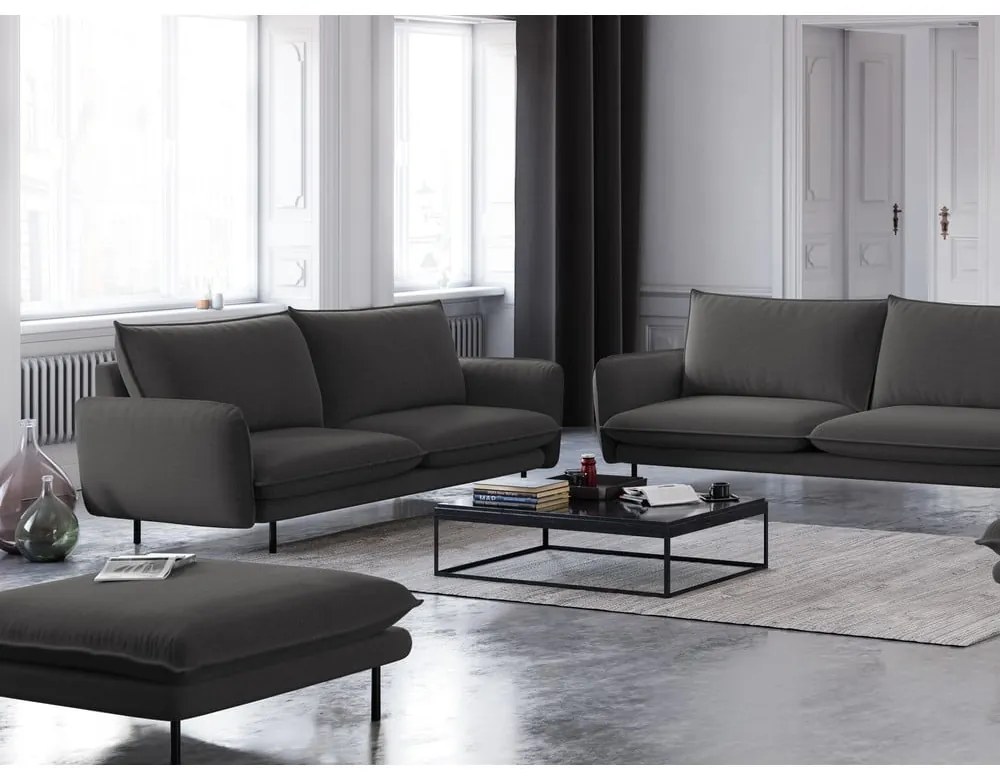 Ciemnoszara sofa Cosmopolitan Design Vienna, 200 cm