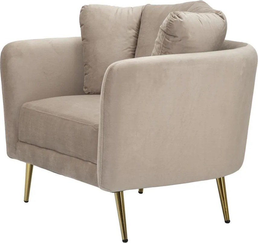 Szarobrązowy aksamitny fotel Kiev – Mauro Ferretti