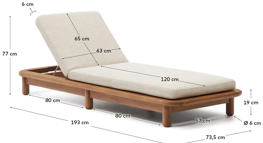 Biały drewniany leżak ogrodowy Turqueta – Kave Home