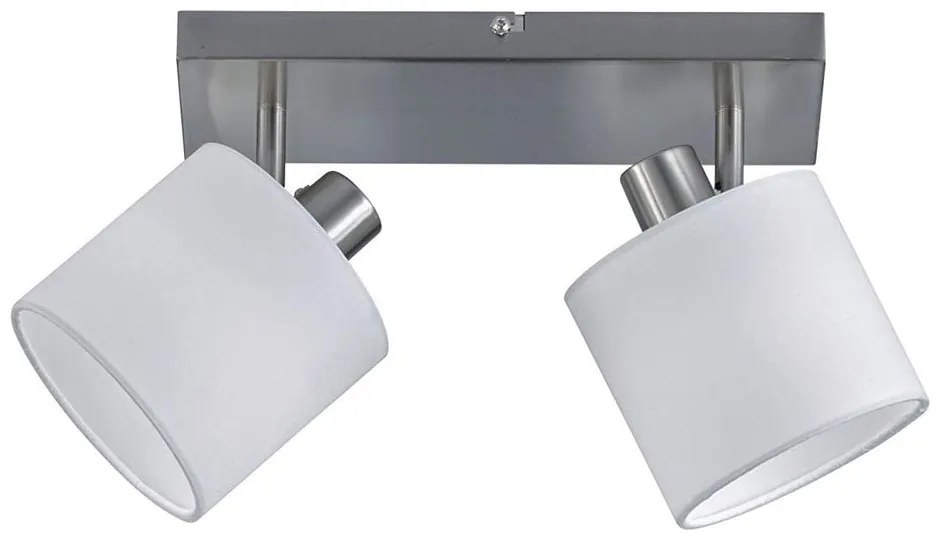 Biała/szara lampa sufitowa z tekstylnym kloszem ø 12 cm Tommy – Trio