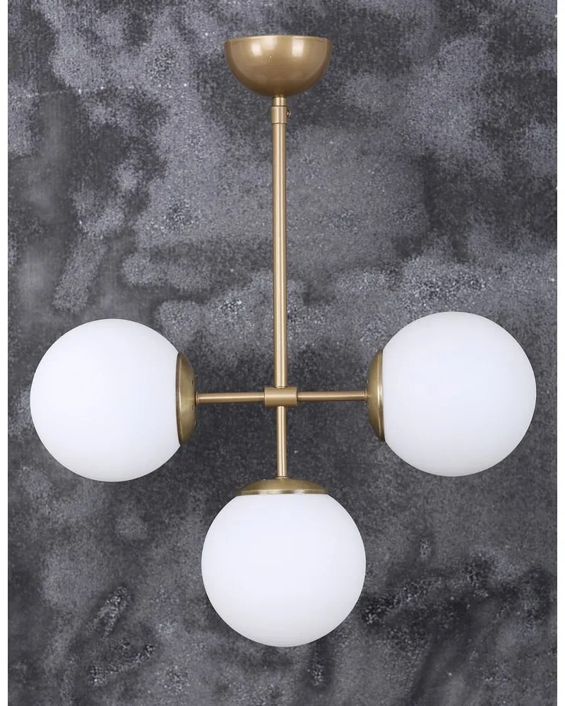 Lampa wisząca w biało-złotym kolorze ze szklanym kloszem ø 15 cm Seagull – Squid Lighting