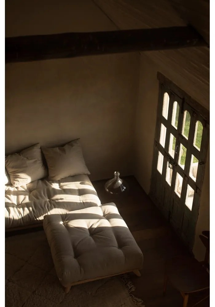 Podnóżek z szarym obiciem Karup Design Senza Natural/Grey