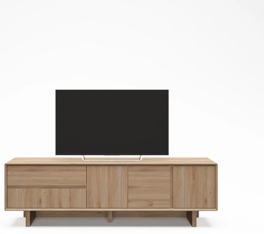 Szafka pod TV w dekorze dębu w naturalnym kolorze 180x55x45 cm Carpi – Marckeric